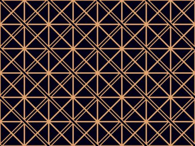 Siyah zemin üzerine altın geometrik Seamless Modeli