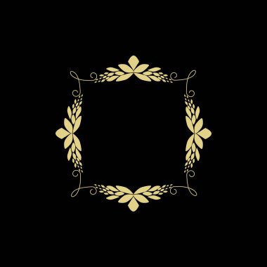 Siyah arka plan üzerinde altın ince çerçeve 