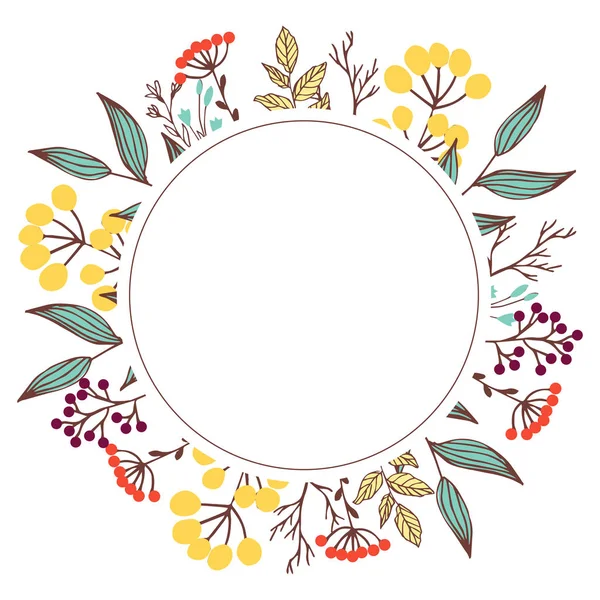 Bright Colorful Floral Frame Copy Space — Stock Vector
