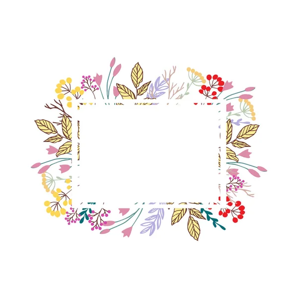 Bright Colorful Floral Frame Copy Space — Stock Vector