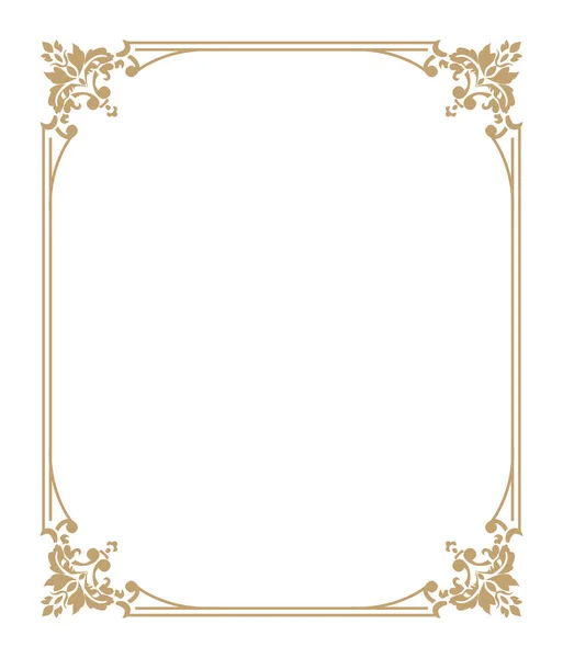 Quadro Fino Dourado Isolado Fundo Branco — Vetor de Stock