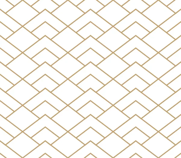 Goldene Geometrische Nahtlose Muster Isoliert Auf Weißem Hintergrund — Stockvektor
