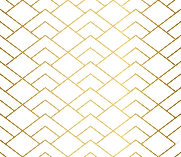 Золотий Геометричний Безшовний Візерунок Ізольований Білому Тлі — стоковий вектор
