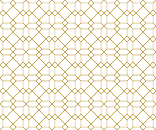 Золотой геометрический бесшовный узор, изолированный на белом фоне
