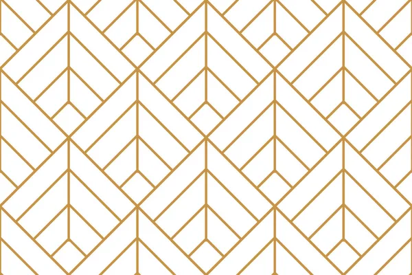 Golden Geometric Seamless Pattern Isolated White Background — Stock Vector