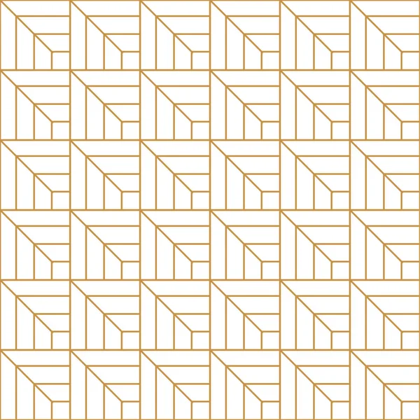 Goldene Geometrische Nahtlose Muster Isoliert Auf Weißem Hintergrund — Stockvektor