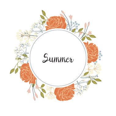 Kopya alanı ile renkli çiçek arkaplanı