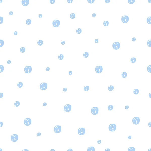 Seamless Pattern Blue Polka Dots White Background — Stock Vector