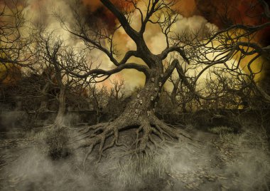 Ürpertici ağaç üstünde o kafatasları dolu.