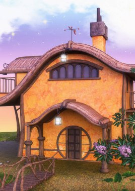 Renkli fantezi peri masalı fabrika.