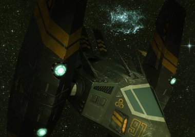 Dış uzay bilim kurgu uzay gemisi.