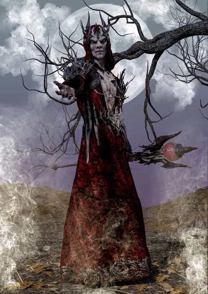 무서운 초상화 악마와 뱀파이어 — 스톡 사진