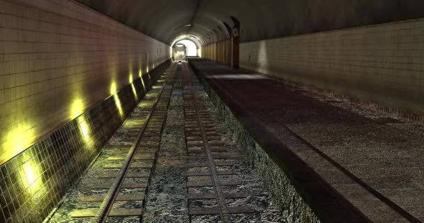 Animering Tåg Underjordisk Järnväg — Stockvideo