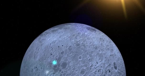 Animacja Księżyca Obracanie Wyświetlono Ziemi — Wideo stockowe