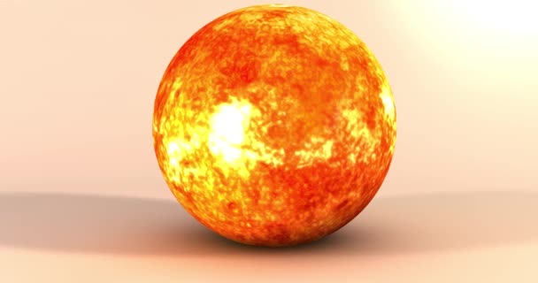 Una Animación Del Sol Girando 360 Grados Sobre Fondo Sólido — Vídeo de stock