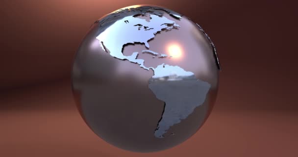 Une animation de la planète Terre réalisée par le métal dans un fond solide .
