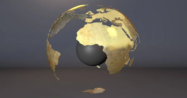 Háttér Föld Bolygó Bizonyos Részeit Láthatatlan Egy Gömb Közepén Ami — Stock Fotó