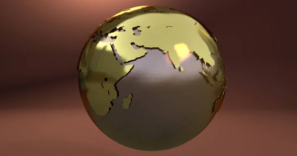 Tło Planety Ziemi Złoto Które Pokazuje Kontynentów Europy Azji — Zdjęcie stockowe