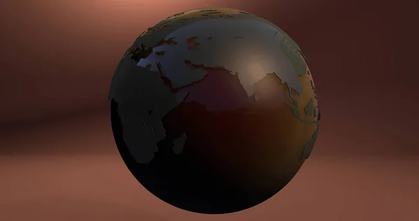 用渐变颜色制作的地球行星背景 显示了欧洲和亚洲大陆 — 图库照片