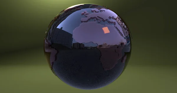 Ein Hintergrund Mit Dem Planeten Erde Aus Reflektierendem Material Der — Stockfoto