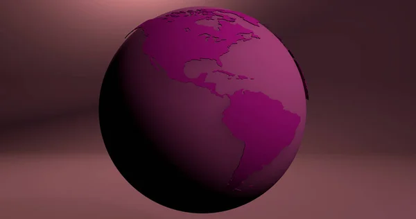 Tło Planety Ziemi Różowy Kolor Który Pokazuje Kontynencie Ameryki — Zdjęcie stockowe