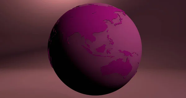 Tło Planety Ziemi Różowy Kolor Który Pokazuje Australii Azji Kontynentów — Zdjęcie stockowe