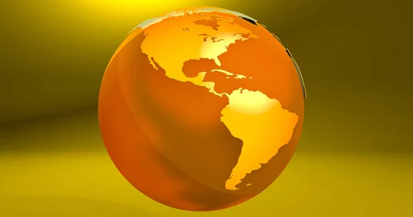 Background Earth Planet Yellow Color Which Shows America Continent — Stock Photo, Image