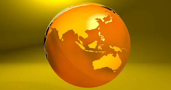 Bakgrund Med Jorden Planeten Gul Färg Som Visar Australien Och — Stockfoto