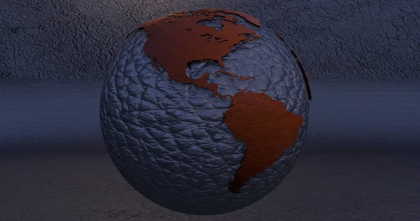 アメリカ大陸を示しています 鉛製地球惑星の背景 — ストック写真