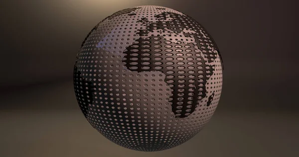 アフリカ大陸を示しています ゴルフのボールのように見える地球の背景 — ストック写真