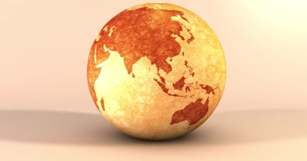 Una Animación Del Planeta Tierra Color Sepia — Vídeos de Stock