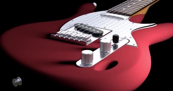 Animation Which Shows Electric Guitar Black Background — Stock Video