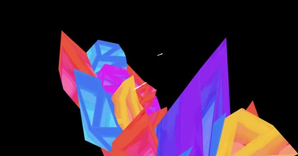 一个卡通五颜六色的水晶移动和制作图案的动画 — 图库视频影像