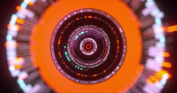 Animation d'un voyage conceptuel / abstrait à l'intérieur d'un œil électronique .