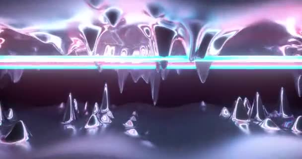 Animation Waves Made Silver Which Changes Color While Moving — Stock Video