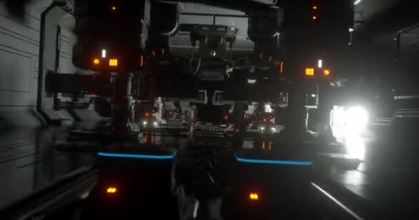 未来型 宇宙船のシーンのアニメーション — ストック動画