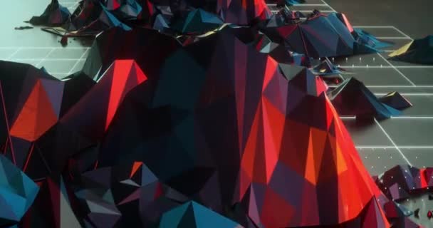 Animering Modern Abstrakt Illustration Polygoner Och Färgglada Geometriska Figurer Som — Stockvideo