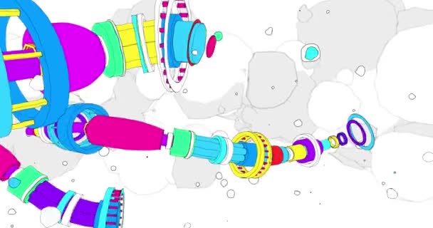 Une Animation Dans Style Caricaturale Sur Des Pipes Colorées Dans — Video