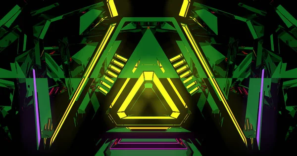 Modern Illusztráció Neon Színes Háromszögek Hogy Egy Mintát Zöld Sárga — Stock Fotó