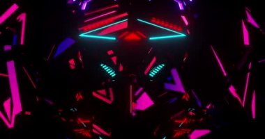 Neon renkli üçgenler bir desen yapma hakkında modern bir illüstrasyon bir animasyon.