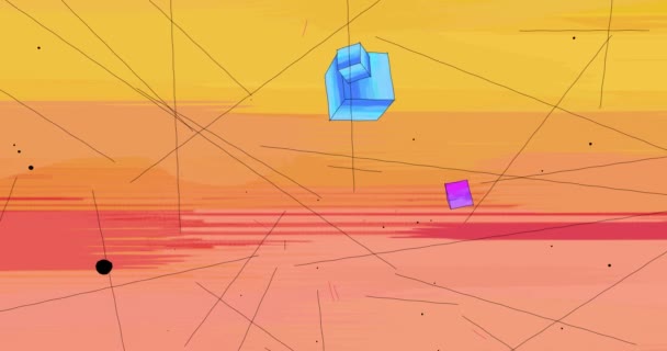 Animación Sobre Una Escena Abstracta Con Triángulos Líneas Fondo Degradado — Vídeos de Stock