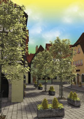 Gündüz fantezi şehir İllüstrasyon.