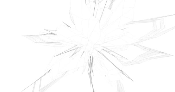 Animação Wireframe Figura Abstrata Fundo Branco — Vídeo de Stock