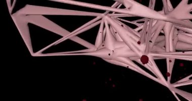 Siyah arka planda nöronal ağ animasyonu.