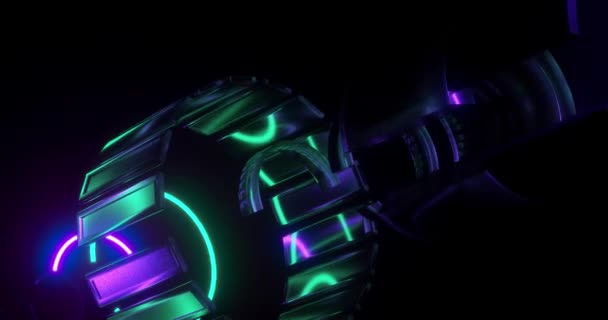 Een Sci Conceptuele Animatie Van Een Object Gloeien Neon Licht — Stockvideo