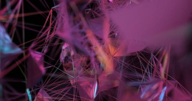 Pembe renkte bulanıkmetalik fraktal sahne. 