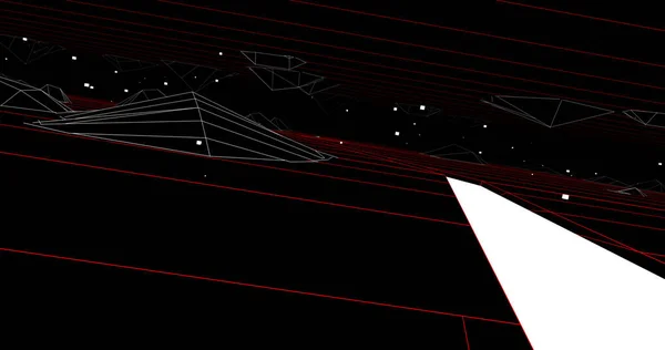 Geometrik Çizgiler Figürlerinden Oluşan Retro Tarzı Bir Video Oyunu Sahnesi — Stok fotoğraf