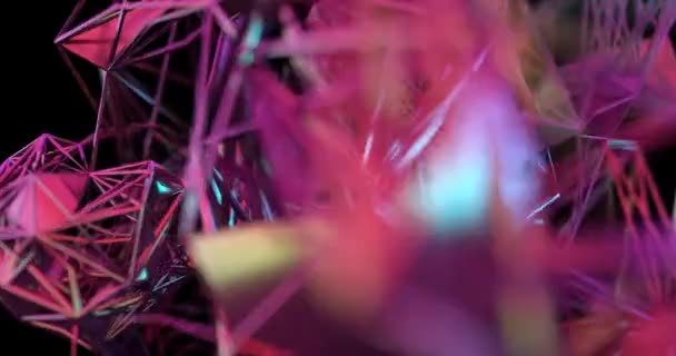 Animation Blur Metallic Fractal Pink Color — Stock Video