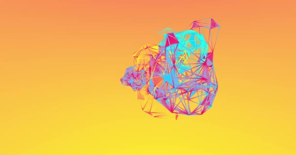 Animation Une Sphère Colorée Avec Des Liens Réseau Dans Fond — Video