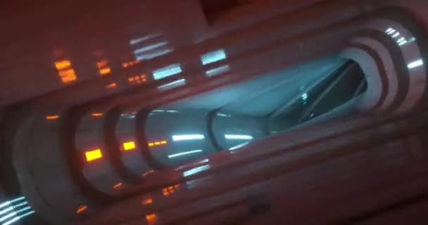 Adegan Dari Berputar Putar Surealis Terowongan Futuristik — Stok Video